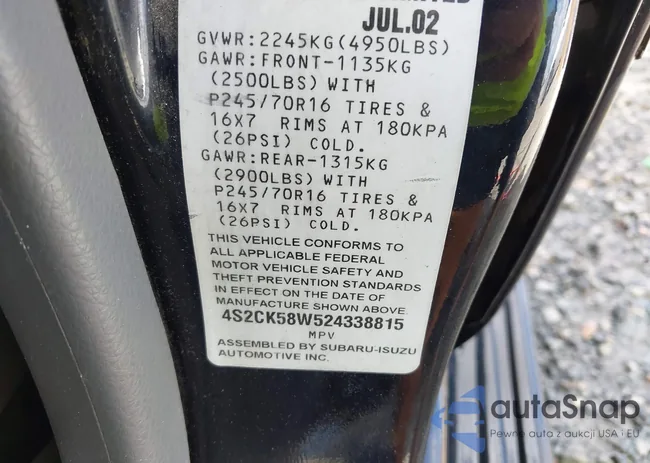 4S2CK58W524338815: 42986346