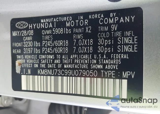 KM8NU73C99U079050: 42986349