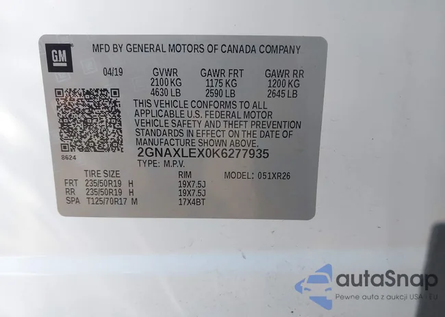 2GNAXLEX0K6277935: 42987468