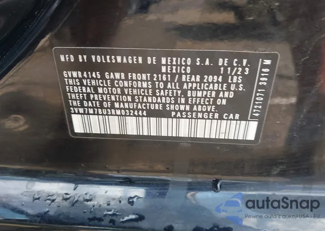 3VW7M7BU3RM032444: 42987507