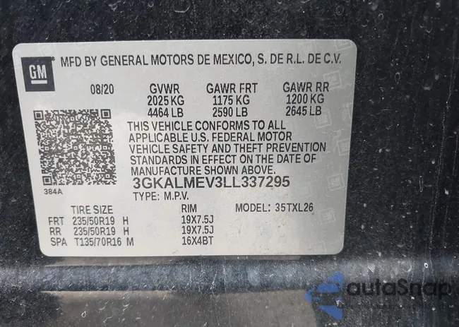 3GKALMEV3LL337295: 42987521