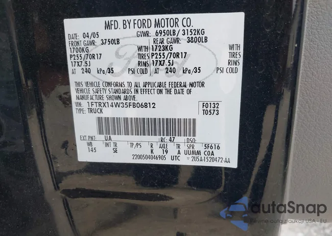 1FTRX14W35FB06812: 42987533