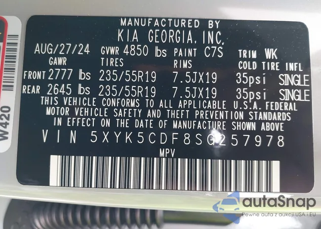 5XYK5CDF8SG257978: 42987655