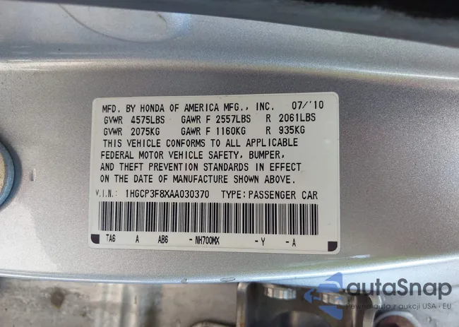 1HGCP3F8XAA030370: 42987736