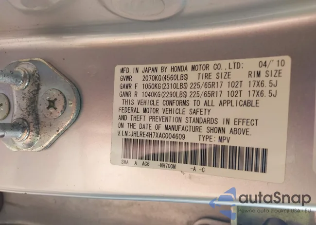 JHLRE4H7XAC004609: 42987894