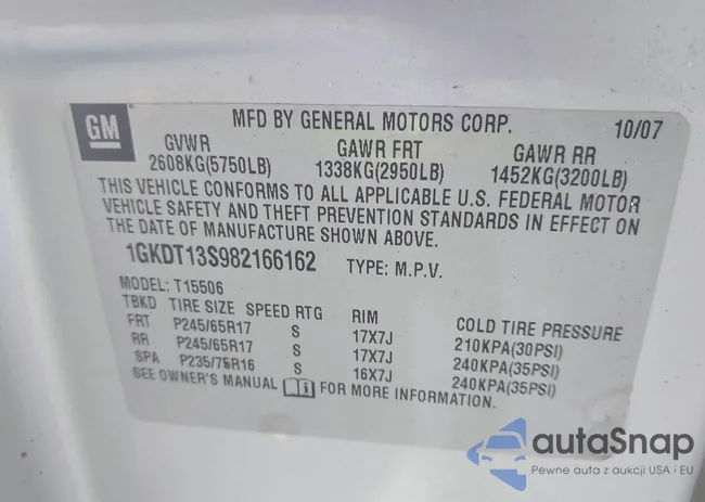 1GKDT13S982166162: 42986964