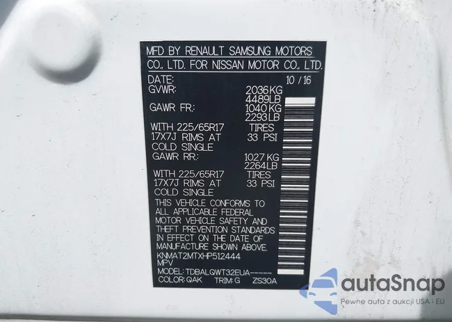 KNMAT2MTXHP512444: 42987058