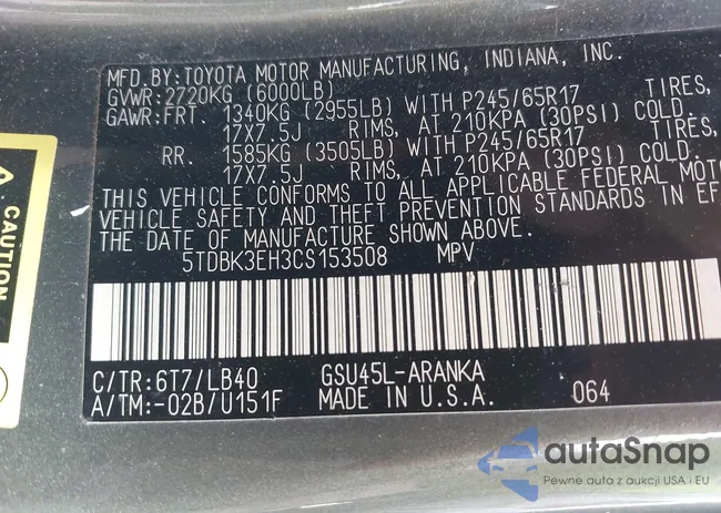 5TDBK3EH3CS153508: 42987061