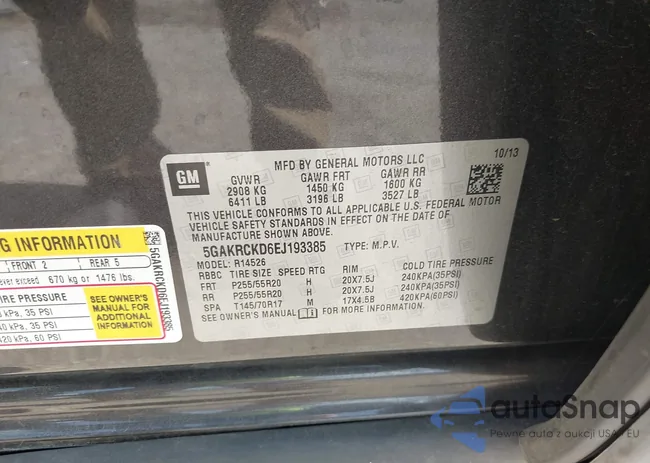 5GAKRCKD6EJ193385: 42987131