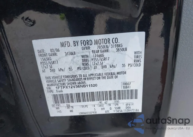 1FTPX12V36NB11520: 42987194