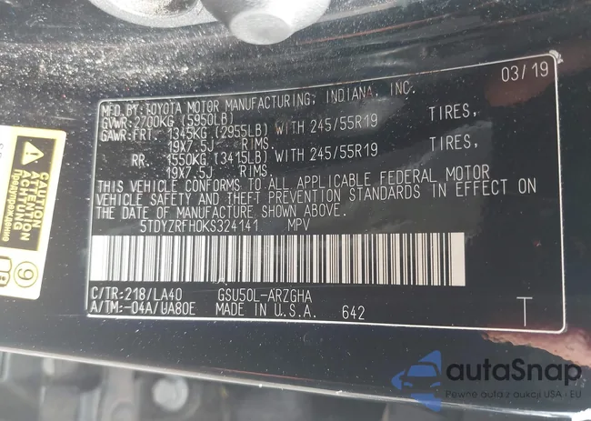 5TDYZRFH0KS324141: 42987350