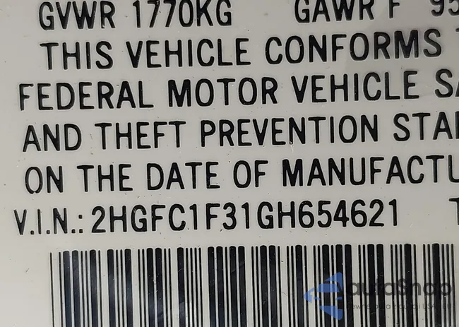 2HGFC1F31GH654621: 42988458