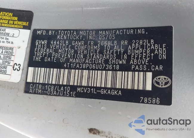 4T1FA38P06U073618: 42988648