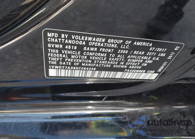 1VWDT7A38HC084036: 42988665