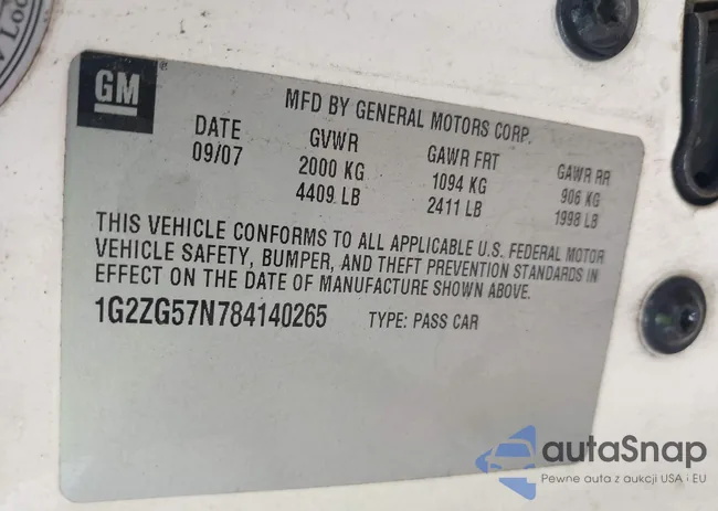 1G2ZG57N784140265: 42988778