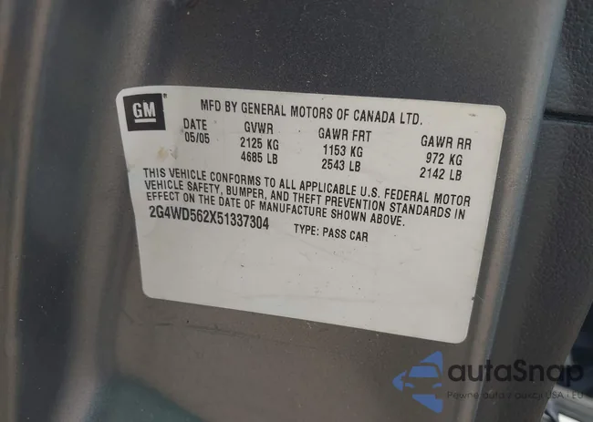 2G4WD562X51337304: 42988887