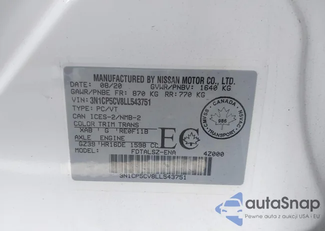 3N1CP5CV8LL543751: 42988918