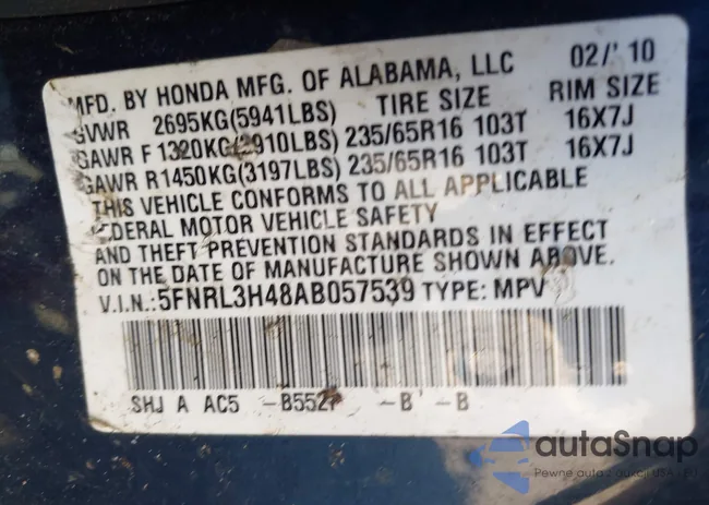 5FNRL3H48AB057539: 42988003