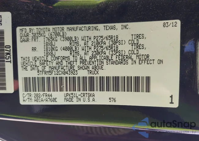 5TFRM5F12CX043923: 42988070