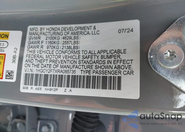 1HGCY2F7XRA085735: 42988200