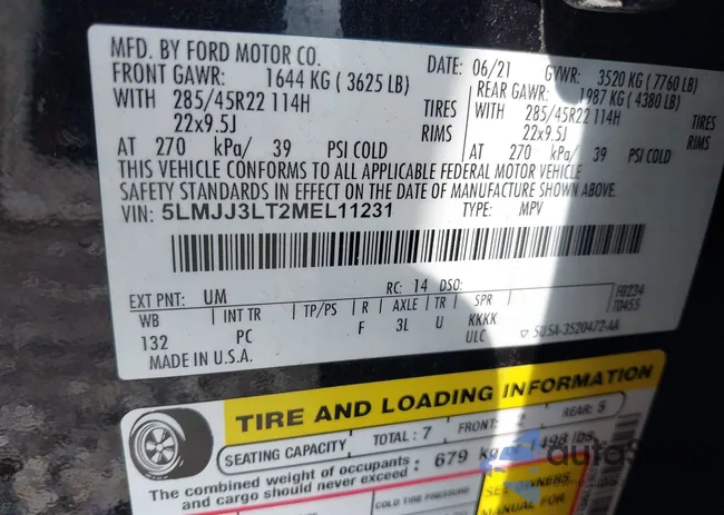 5LMJJ3LT2MEL11231: 42988243