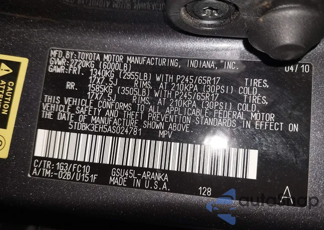 5TDBK3EH5AS024781: 42988264