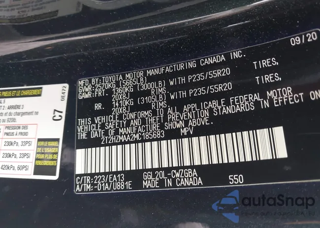 2T2HZMAA2MC185683: 42988298