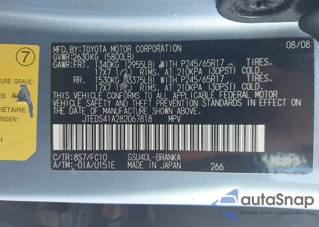 JTEDS41A282067818: 42989545