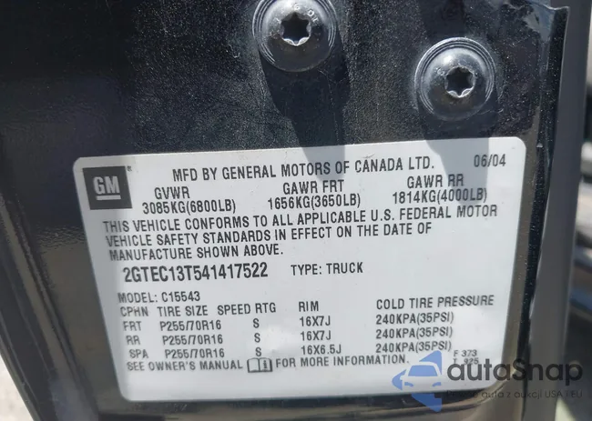 2GTEC13T541417522: 42989560