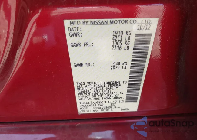 1N4AL3AP5DC162712: 42989570