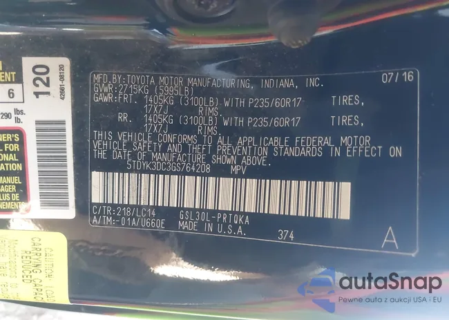 5TDYK3DC3GS764208: 42989615