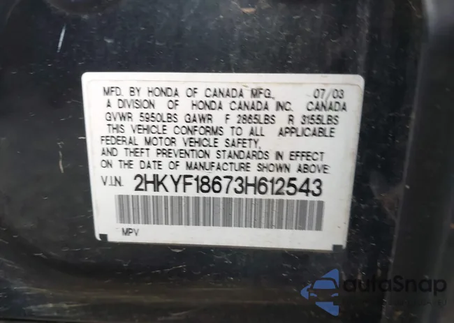 2HKYF18673H612543: 42989645