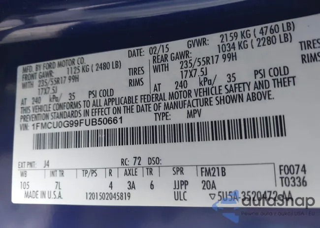 1FMCU0G99FUB50661: 42989665