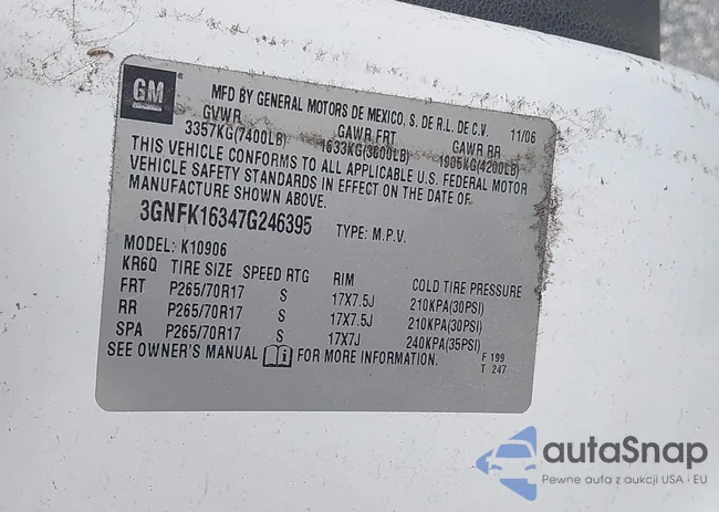 3GNFK16347G246395: 42989687