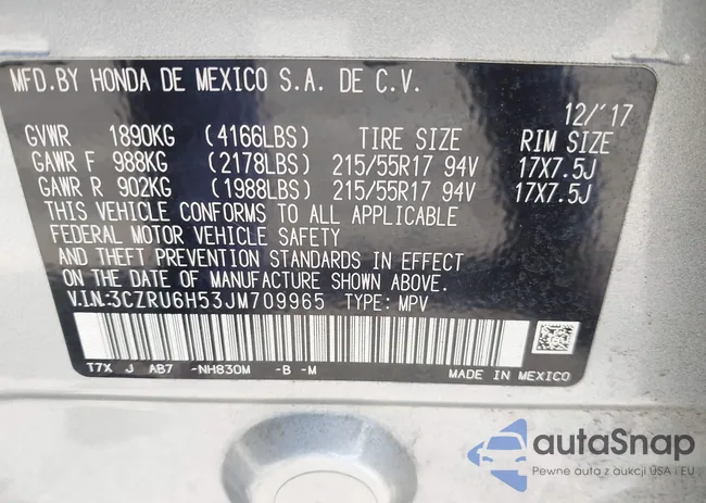 3CZRU6H53JM709965: 42989713