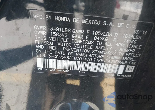 3HGGK5H82FM701470: 42989024