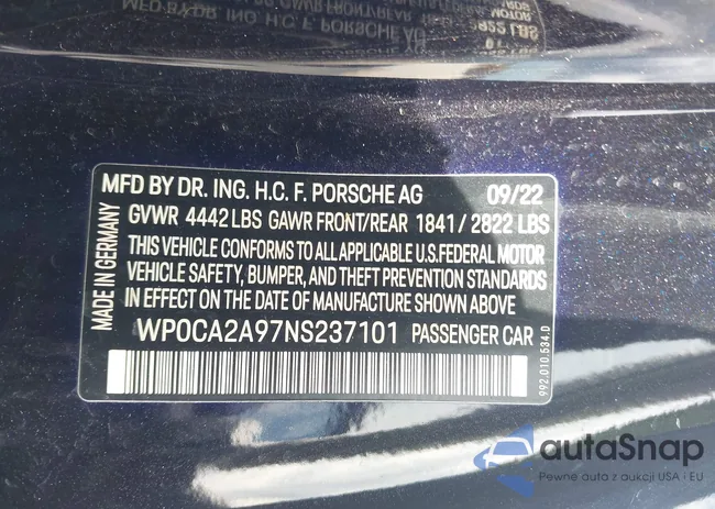 WP0CA2A97NS237101: 42989164