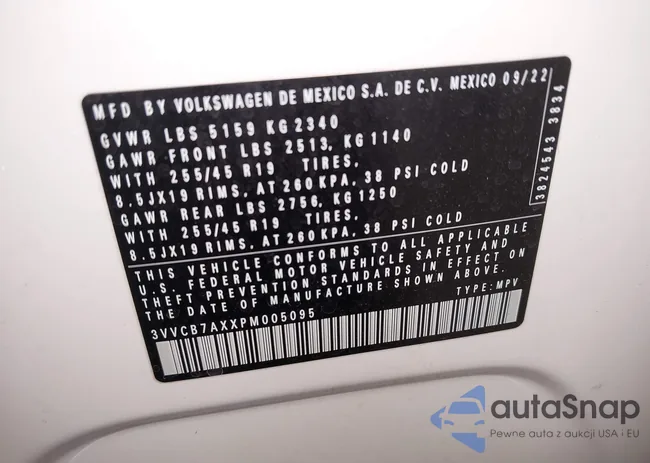 3VVCB7AXXPM005095: 42989179