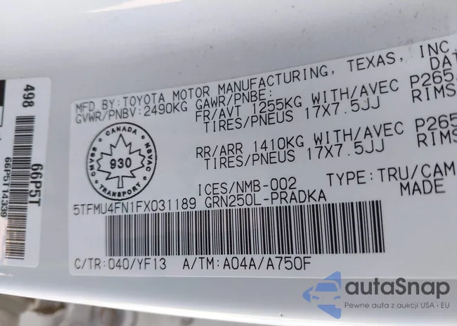 5TFMU4FN1FX031189: 42989239