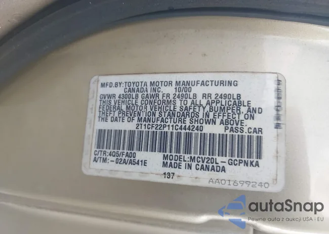 2T1CF22P11C444240: 42989350