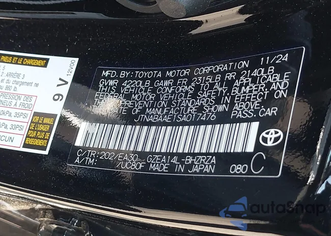 JTNABAAE1SA017476: 42990566