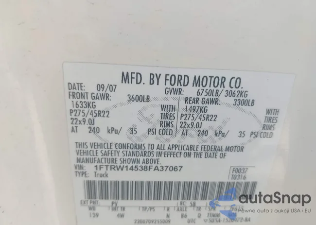 1FTRW14538FA37067: 42990643