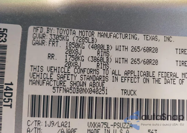 5TFNA5DB0NX040251: 42990751