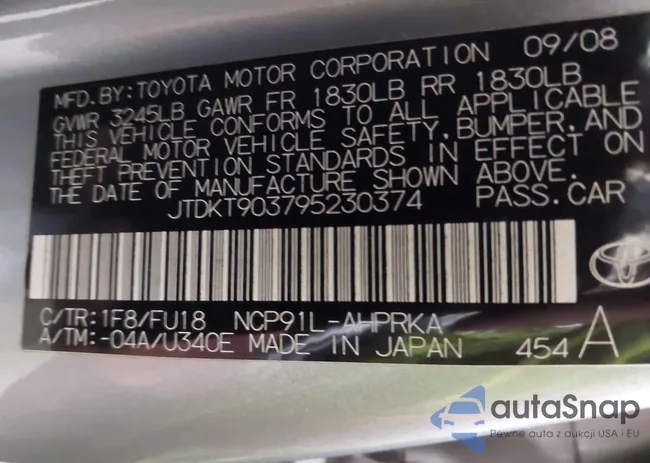 JTDKT903795230374: 42990009