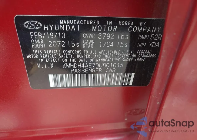 KMHDH4AE7DU801045: 42990209