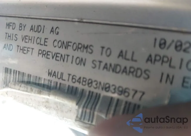 WAULT64B03N039677: 42990341