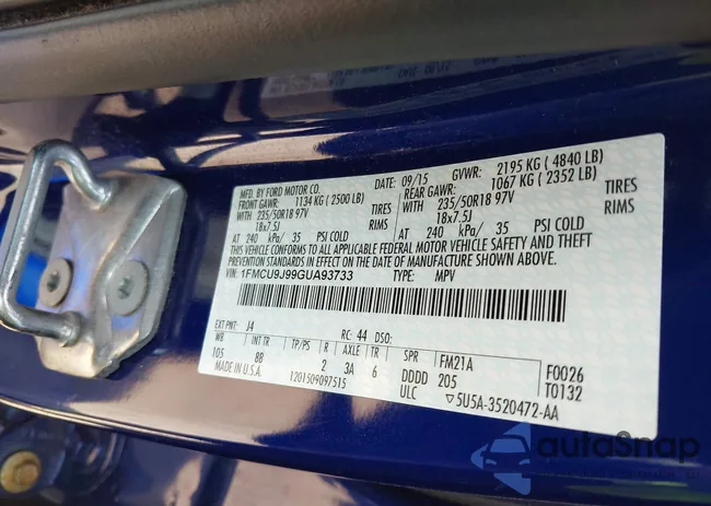 1FMCU9J99GUA93733: 42991553