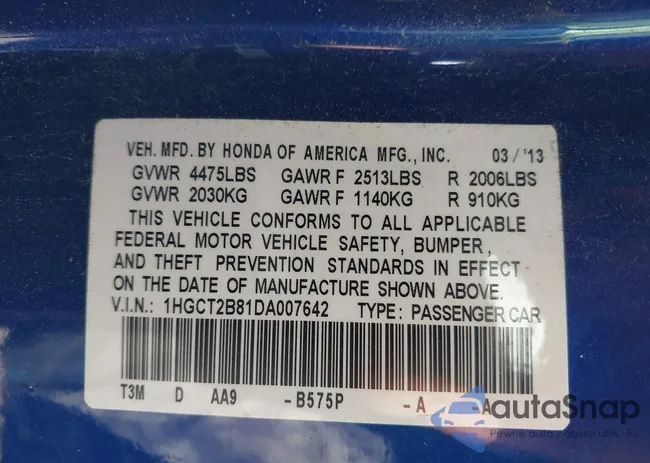 1HGCT2B81DA007642: 42991645