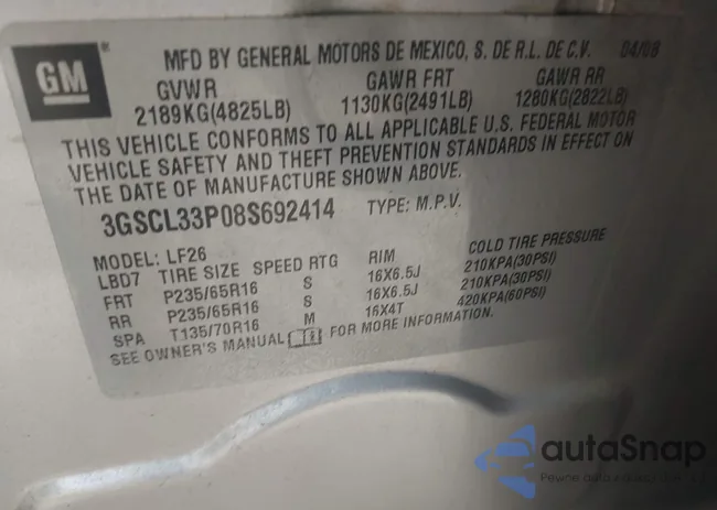 3GSCL33P08S692414: 42991650