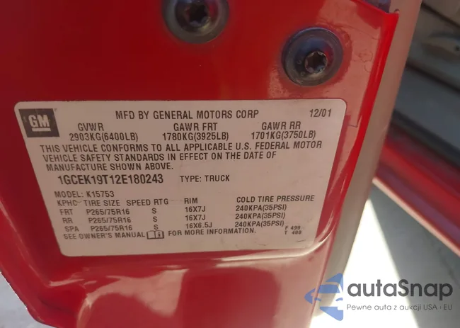 1GCEK19T12E180243: 42991932